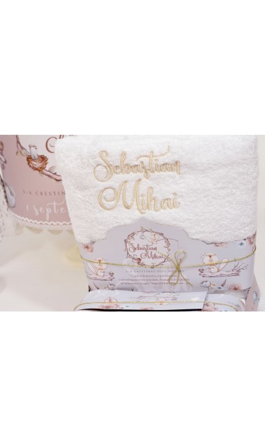 Trusou de botez pentru baieti personalizat cu un mic castor, Domnul Castor 5